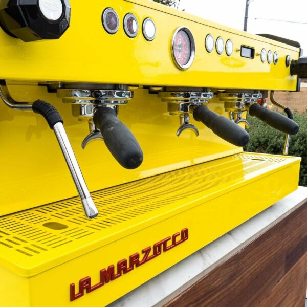 Brand New Custom Canary Yellow 3 Group PB Commercial Coffee Machine