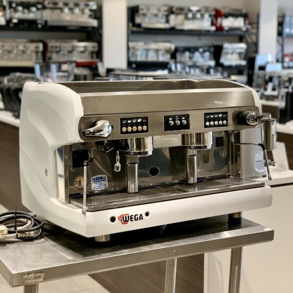 Immaculate 2 Group Wega Polaris Commercial Coffee Machine Flick Levers