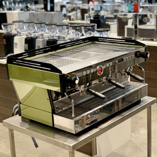 Pre-Owned 3 Group La Marzocco PB Campos Green Commercial Coffee Machine