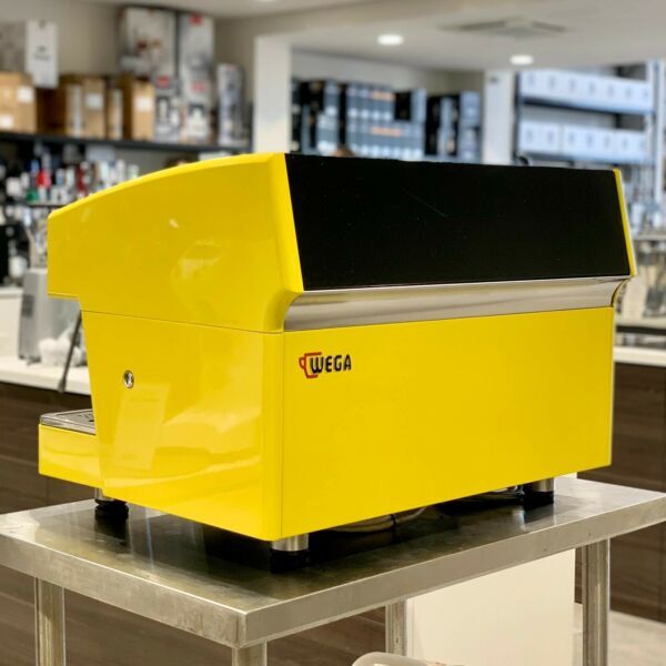 Immaculate Yellow 2 Group Wega Atlas Commercial Coffee Machine