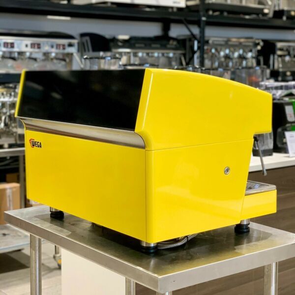 Immaculate Yellow 2 Group Wega Atlas Commercial Coffee Machine