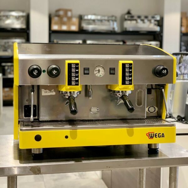 Immaculate Yellow 2 Group Wega Atlas Commercial Coffee Machine