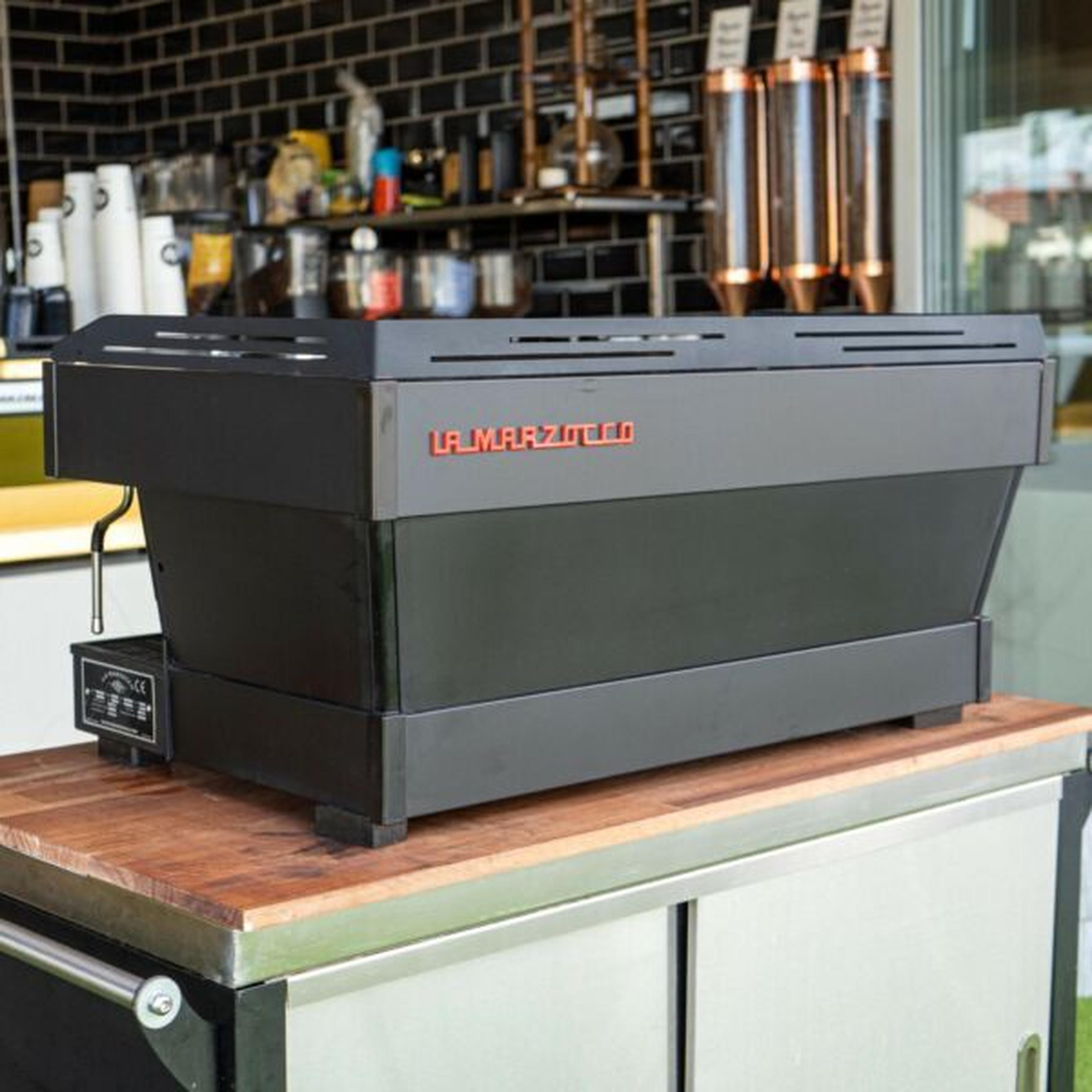 As new 3 Group Custom La Marzocco PB Commercial Coffee Machine Green