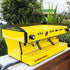 Brand New Custom Canary Yellow 3 Group PB Commercial Coffee Machine