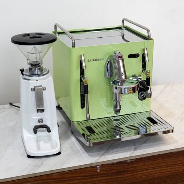 Brand New Sanremo Cube & Dosserless Grinder Home Barista Package