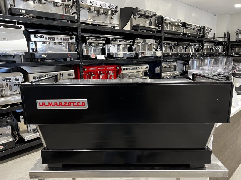 Late Model 3 Group La Marzocco Linea Black Commercial Coffee Machine