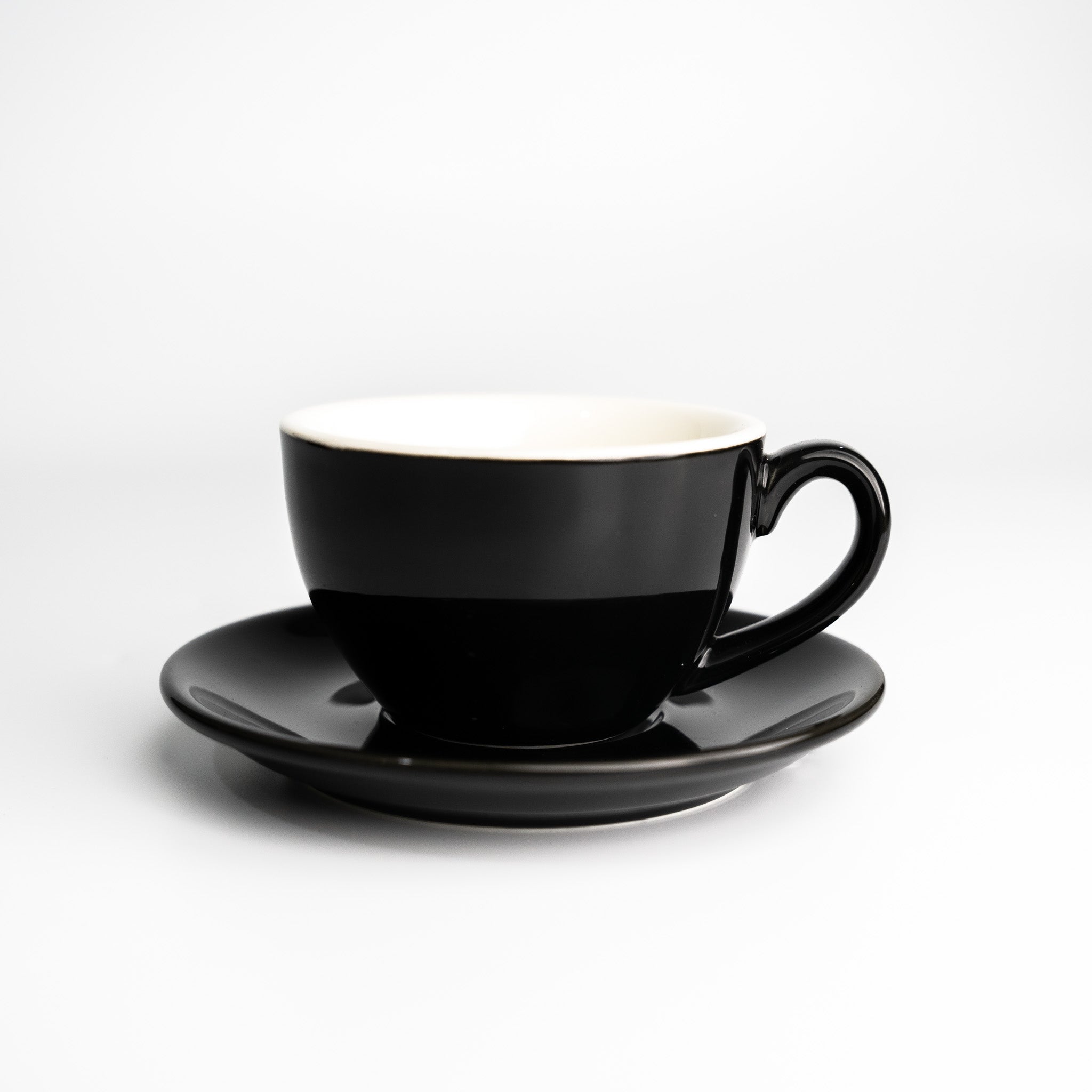 Precision Cup & Saucers in Gloss Black (200ml)