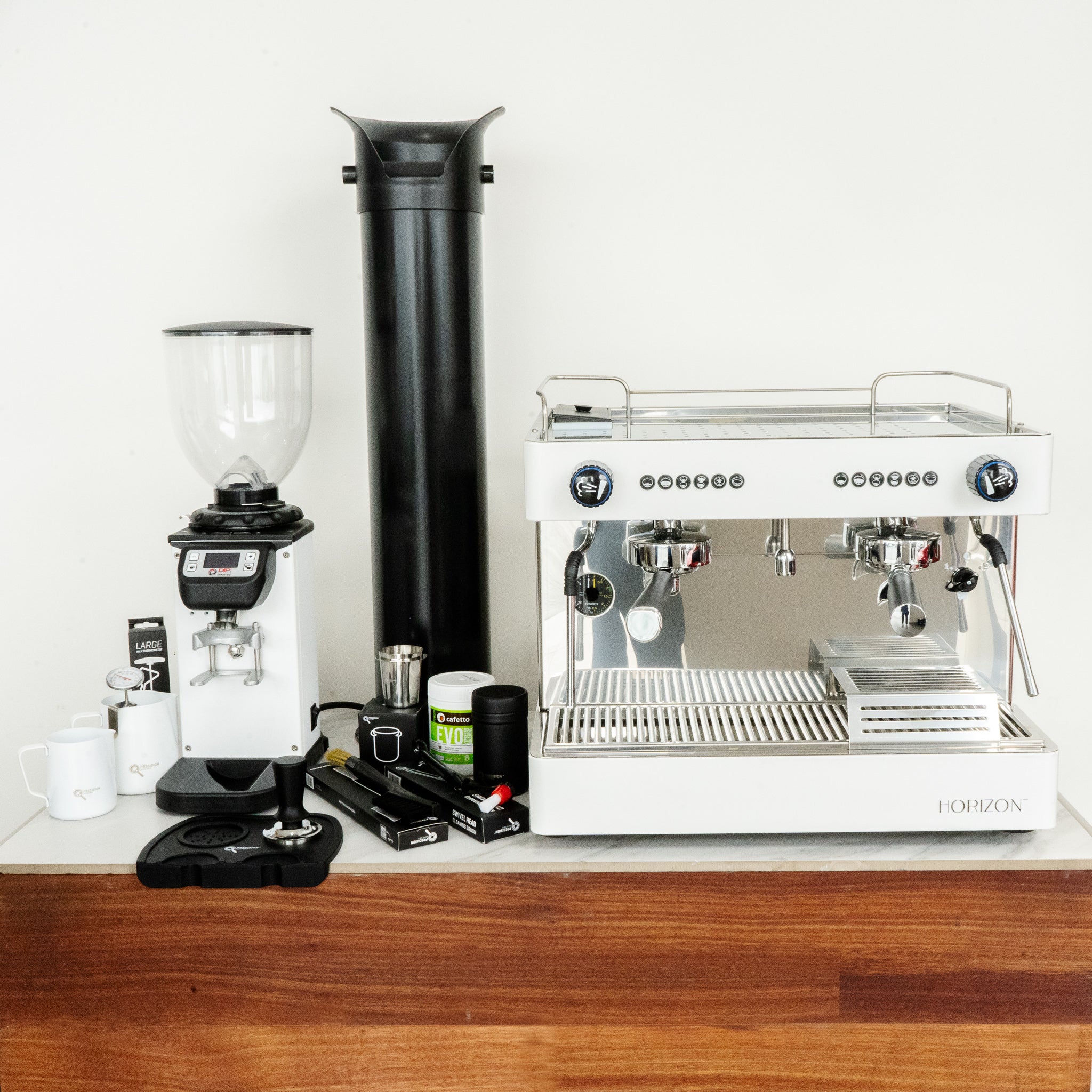 Futurete Horizont Commercial Coffee Machine & DKS 65 Dip Grinder Package