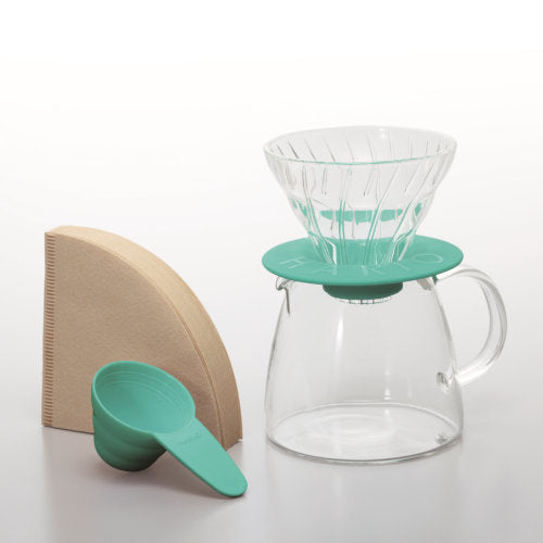 Hario Glass Dripper & Pot Set - Teal