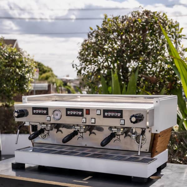 Stunning Custom White & Timber La Marzocco Linea Coffee Machine