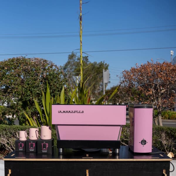 Pre Owned La Marzocco Linea AV & Mythos In Pink